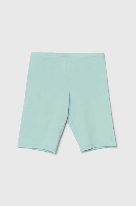 Detské krátke nohavice United Colors of Benetton tyrkysová farba, jednofarebné
