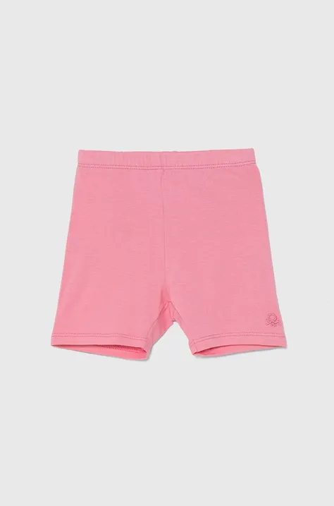 United Colors of Benetton pantaloni scurti copii culoarea roz, neted