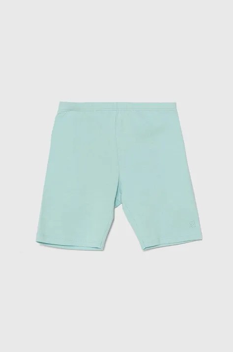 Detské krátke nohavice United Colors of Benetton tyrkysová farba, jednofarebné