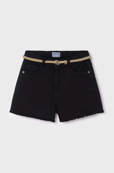 Mayoral pantaloni scurti copii culoarea negru, neted