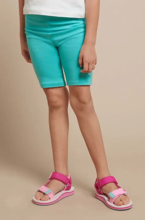 Detské krátke nohavice Mayoral zelená farba, jednofarebné