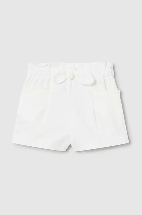 Bombažne kratke hlače za dojenčke Mayoral bela barva