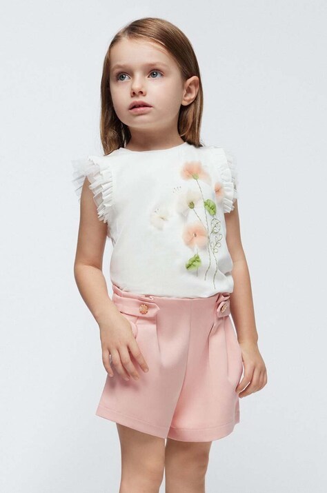 Детски къси панталони Mayoral в бежово с изчистен дизайн