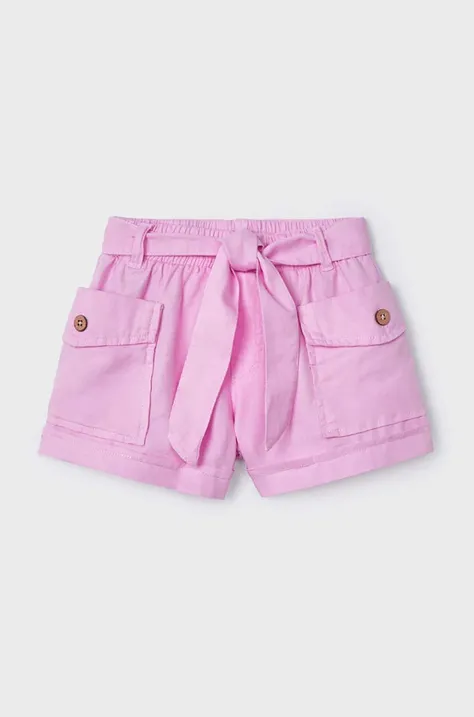 Detské krátke nohavice Mayoral fialová farba, jednofarebné