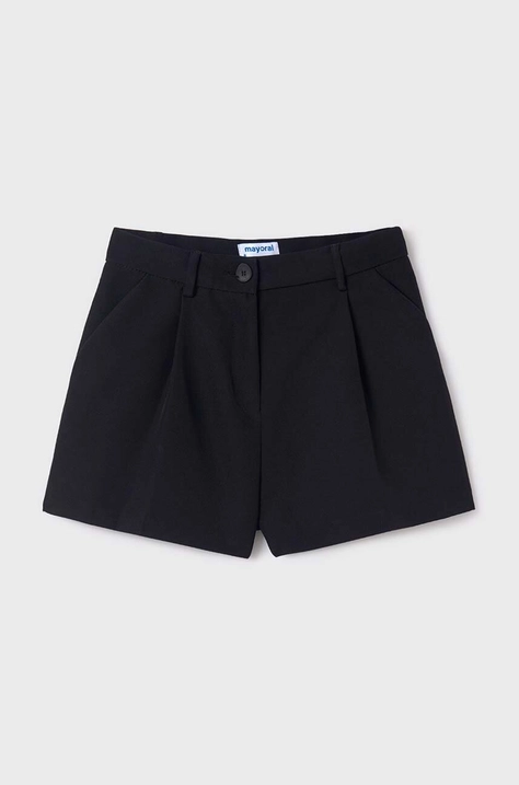 Mayoral pantaloni scurti copii culoarea negru, neted