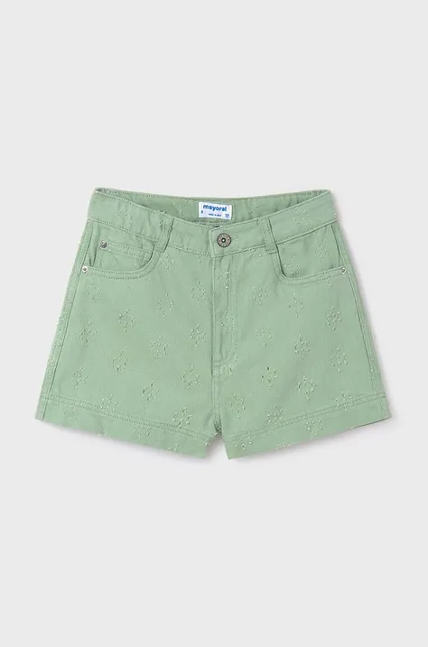 Dječje pamučne kratke hlače Mayoral boja: zelena, bez uzorka