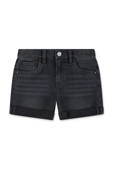 Levi's szorty jeansowe dziecięce kolor czarny gładkie regulowana talia