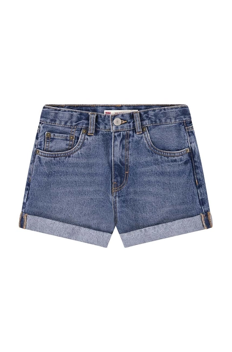 Levi's pantaloni scurti din denim pentru copii culoarea gri, neted, talie reglabila