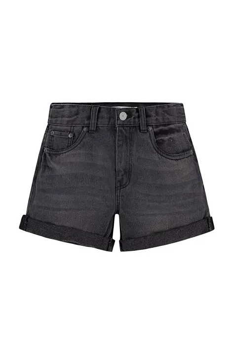 Дитячі джинсові шорти Levi's колір сірий однотонні регульована талія