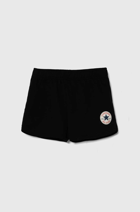 Converse pantaloni scurți din bumbac pentru copii culoarea negru, neted