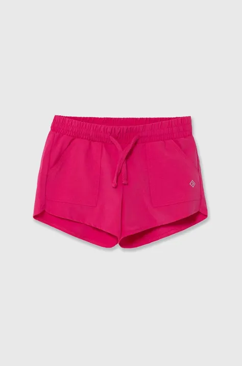 Abercrombie & Fitch pantaloni scurti copii culoarea roz, neted, talie reglabila