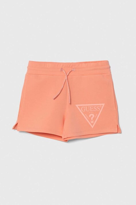 Παιδικό σορτς Guess χρώμα: πορτοκαλί