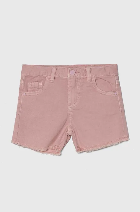 Дитячі джинсові шорти Guess колір рожевий однотонні регульована талія
