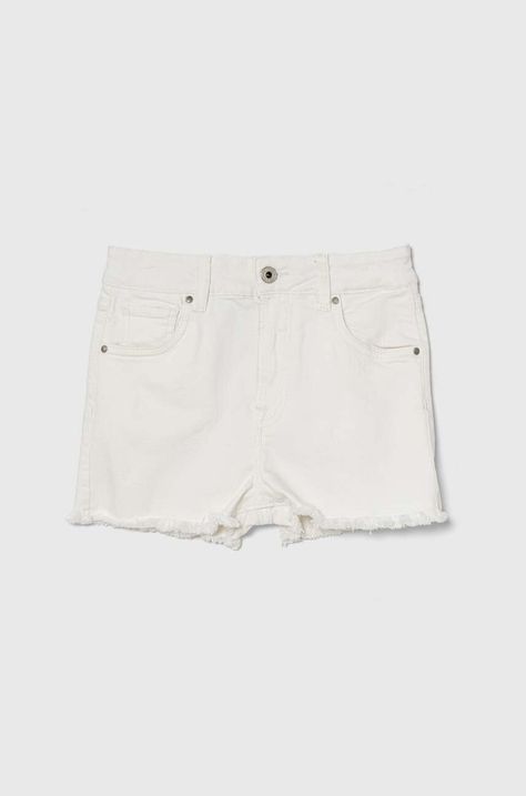 Παιδικό σορτς τζιν Pepe Jeans A-LINE SHORT HW JR χρώμα: άσπρο