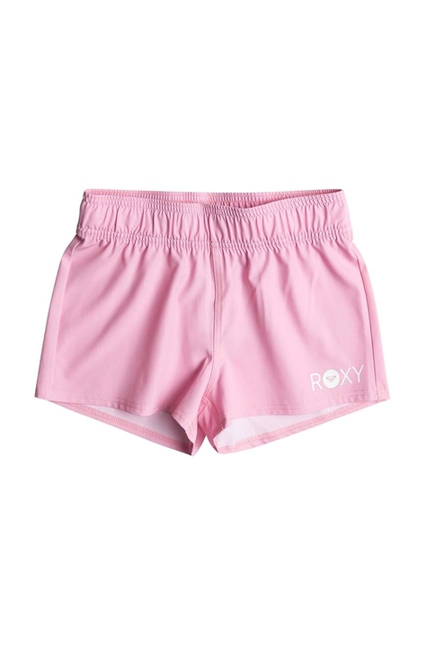 Roxy pantaloni scurti copii RG ESSENTIALS culoarea roz, neted