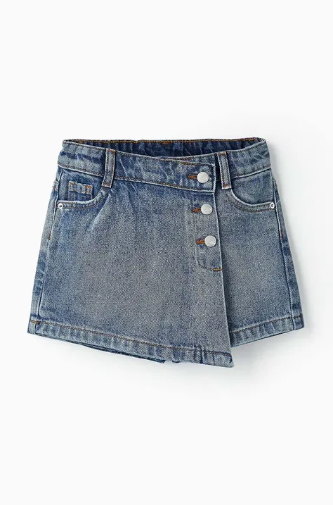 zippy szorty jeansowe dziecięce kolor niebieski z aplikacją regulowana talia