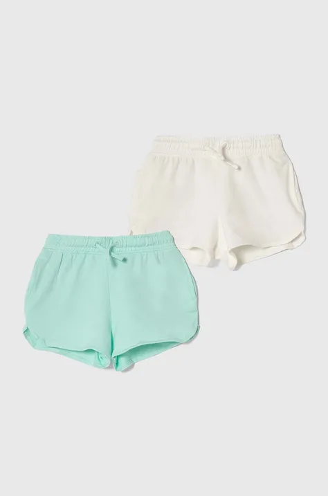 Dječje pamučne kratke hlače zippy 2-pack boja: tirkizna, bez uzorka, podesivi struk