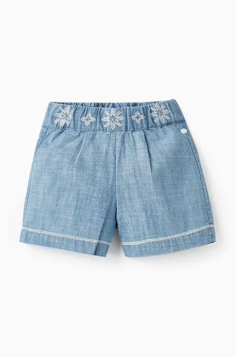 zippy pantaloncini in cotone per neonati colore blu con applicazione