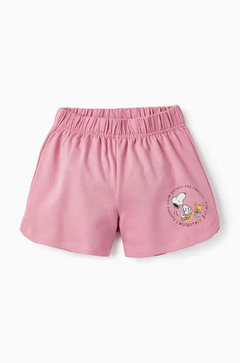 zippy pantaloni scurți din bumbac pentru copii culoarea violet, cu imprimeu