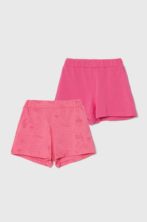 zippy pantaloni scurti bebe 2-pack culoarea roz, modelator