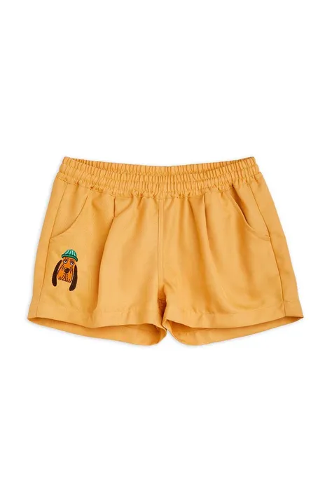 Mini Rodini pantaloni scurti copii culoarea bej, cu imprimeu