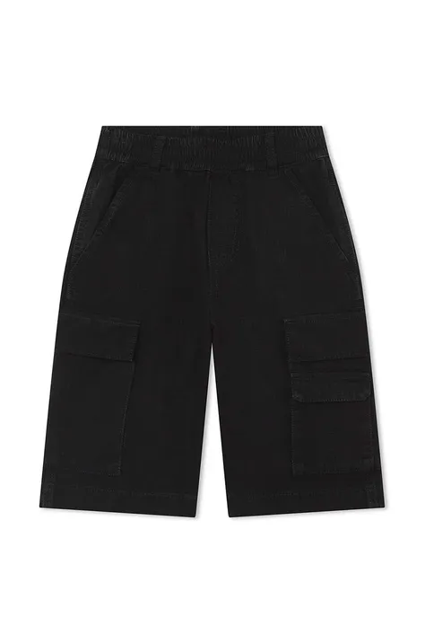 Dětské bavlněné šortky Marc Jacobs černá barva, hladké