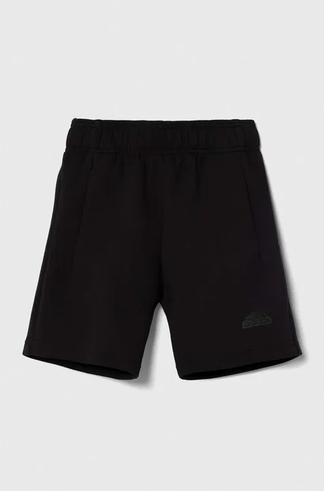 Detské krátke nohavice adidas čierna farba, jednofarebné, nastaviteľný pás