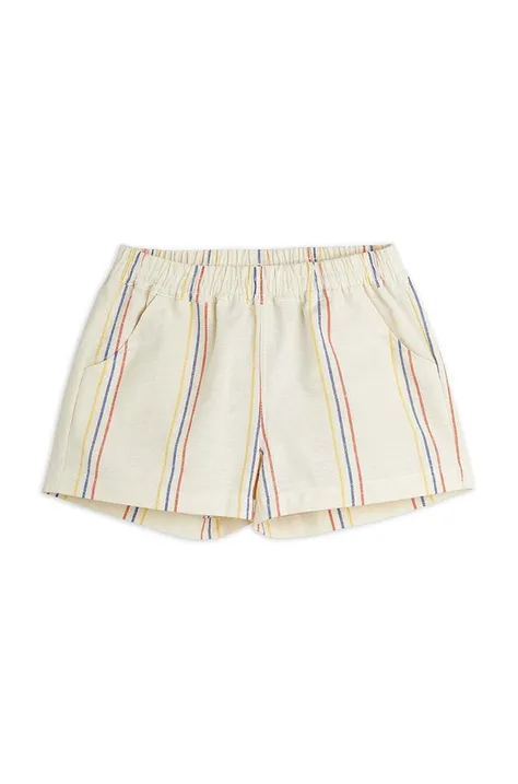 Otroške kratke hlače z mešanico lana Mini Rodini bela barva