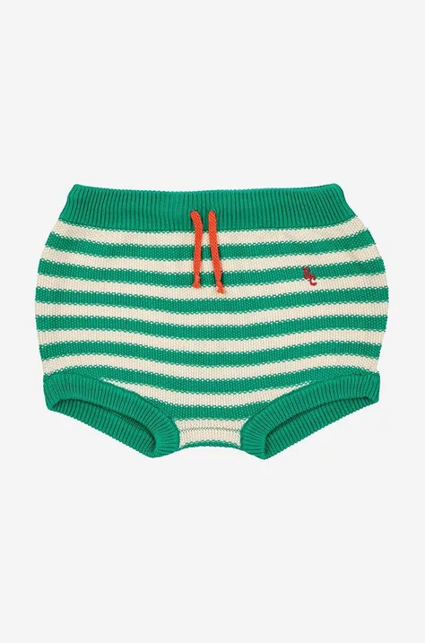 Bombažne kratke hlače za dojenčke Bobo Choses zelena barva