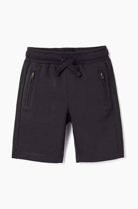 Detské krátke nohavice zippy čierna farba, jednofarebné