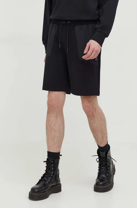 Kratke hlače HUGO za muškarce, boja: crna