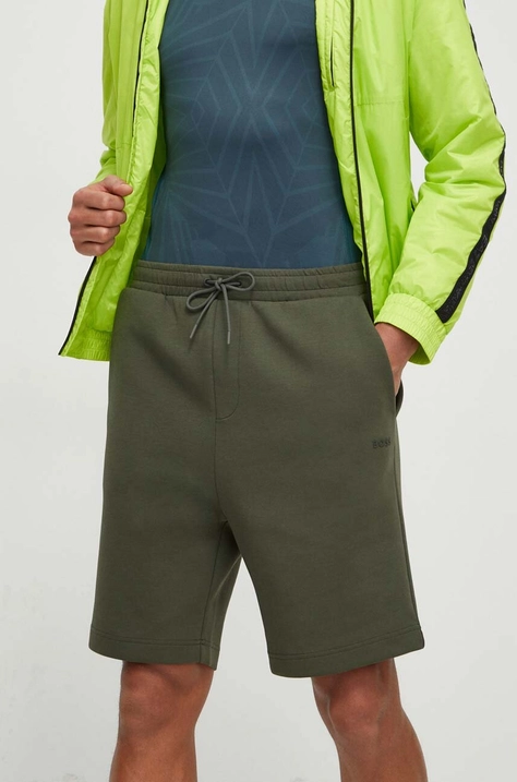 BOSS Green pantaloni scurți bărbați, culoarea verde 50506120