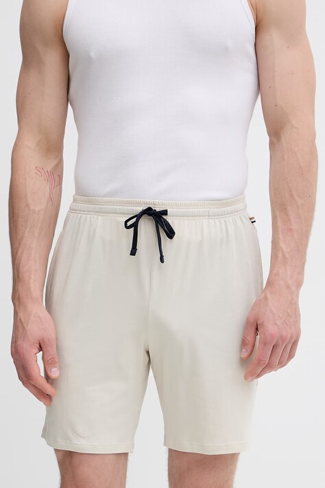 BOSS šortky lounge pánske bavlnené s elastanom Mix&Match Short CW biele regular waist 50515314
