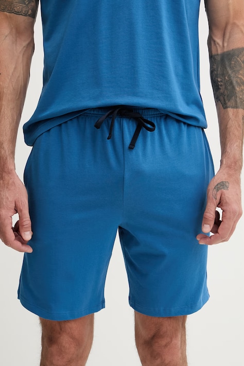 BOSS szorty lounge męskie bawełniane z elastanem Mix&Match Short CW niebieskie regular waist 50515314