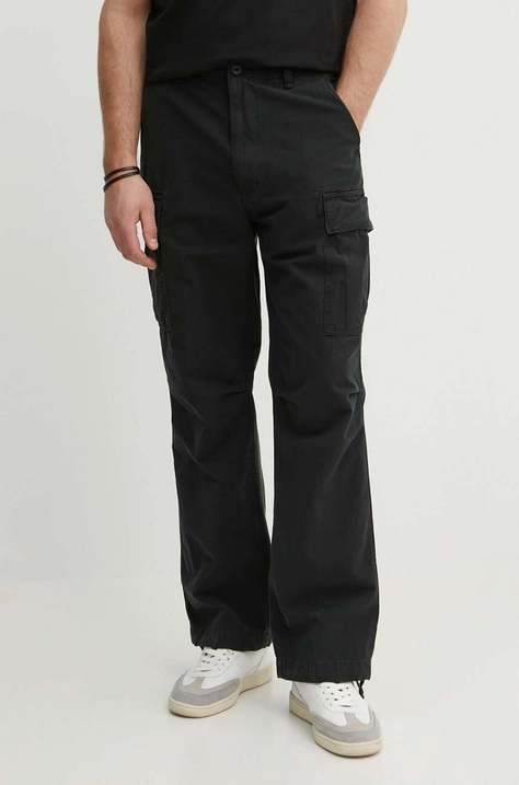 Polo Ralph Lauren pantaloni de bumbac culoarea negru, drept, 710924122