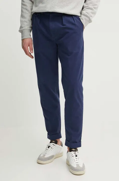 Хлопковые брюки Polo Ralph Lauren цвет синий прямые 710924121
