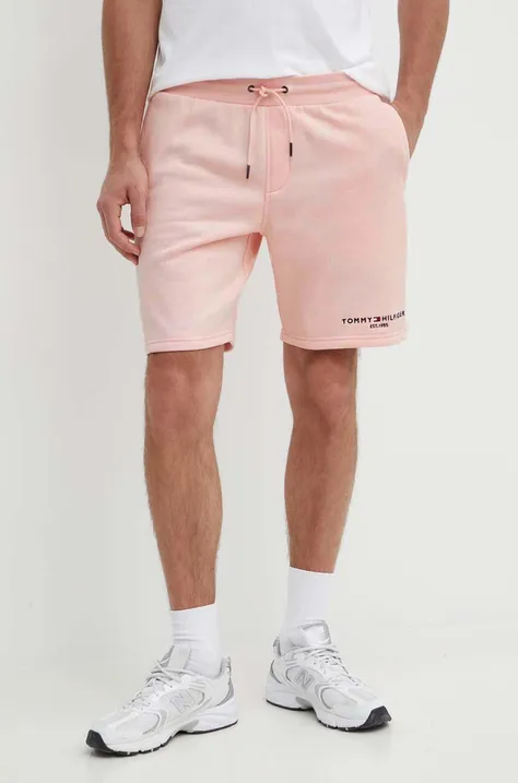 Tommy Hilfiger pantaloni scurți bărbați, culoarea roz MW0MW34201
