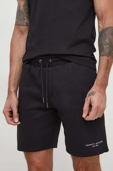 Kratke hlače Tommy Hilfiger za muškarce, boja: crna