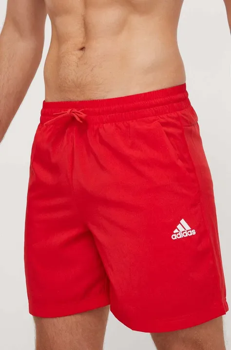 Šortky adidas pánske, červená farba, IC9394