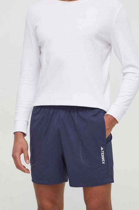 adidas TERREX pantaloni scurți sport TERREX Multi bărbați, culoarea bleumarin IP6864