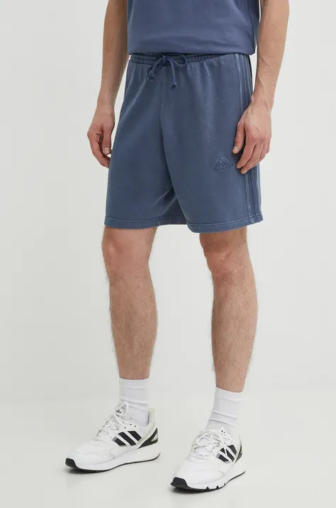 adidas pantaloncini in cotone colore blu IR5259