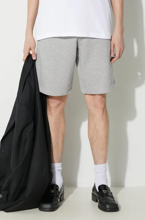 Памучен къс панталон adidas Originals Essential в сиво с меланжов десен IR6848