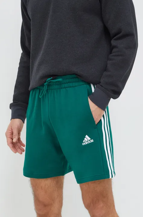Хлопковые шорты adidas цвет зелёный