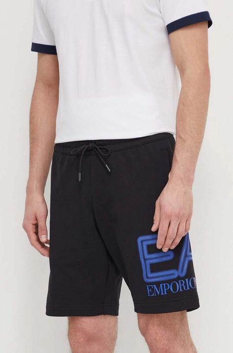 EA7 Emporio Armani pantaloncini in cotone colore nero