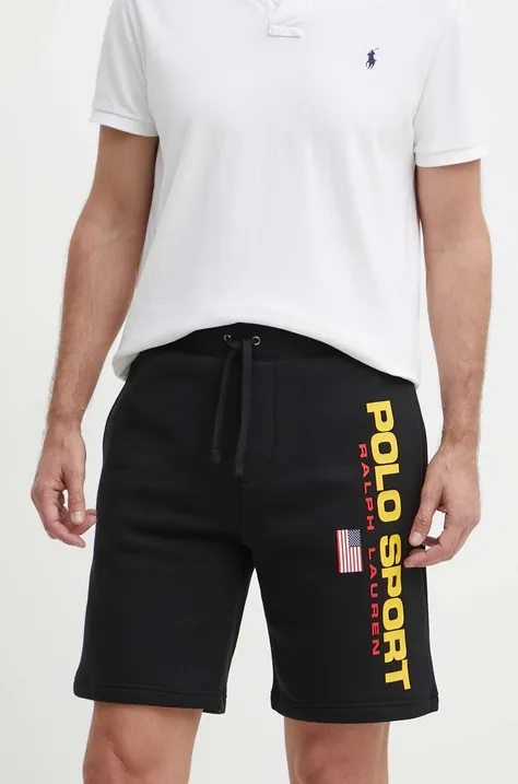 Kratke hlače Polo Ralph Lauren za muškarce, boja: crna, 710835767