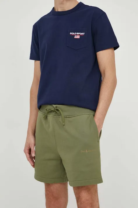 Kratke hlače Polo Ralph Lauren za muškarce, boja: zelena