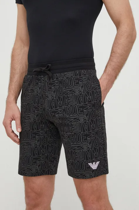 Bombažne kratke hlače Emporio Armani Underwear črna barva, 111004 4R566