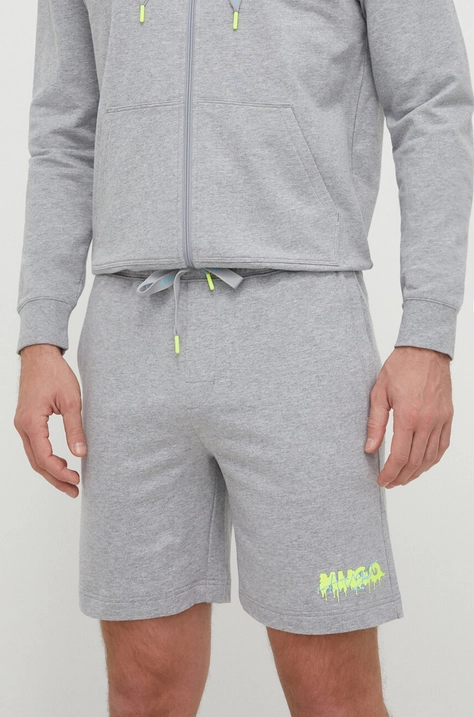 Homewear kratke hlače HUGO boja: siva, melanž