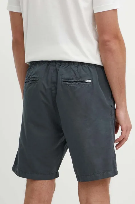 Pepe Jeans szorty lniane RELAXED LINEN SMART SHORTS kolor szary PM801093