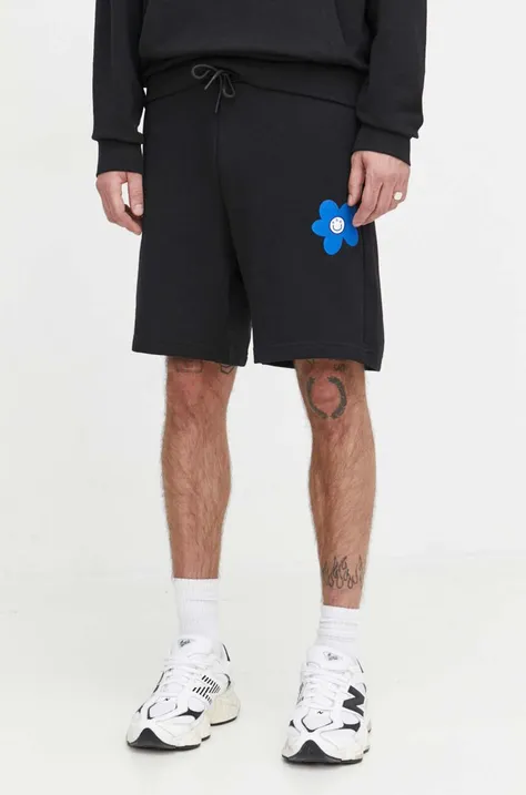 Bombažne kratke hlače Hugo Blue črna barva